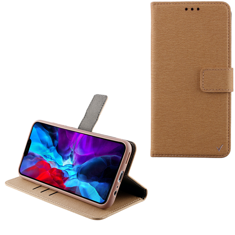 VOLTE-TEL ALLURE ΘΗΚΗ IPHONE 12 PRO / IPHONE 12 6.1in MAGNET BOOK STAND CLIP GOLD