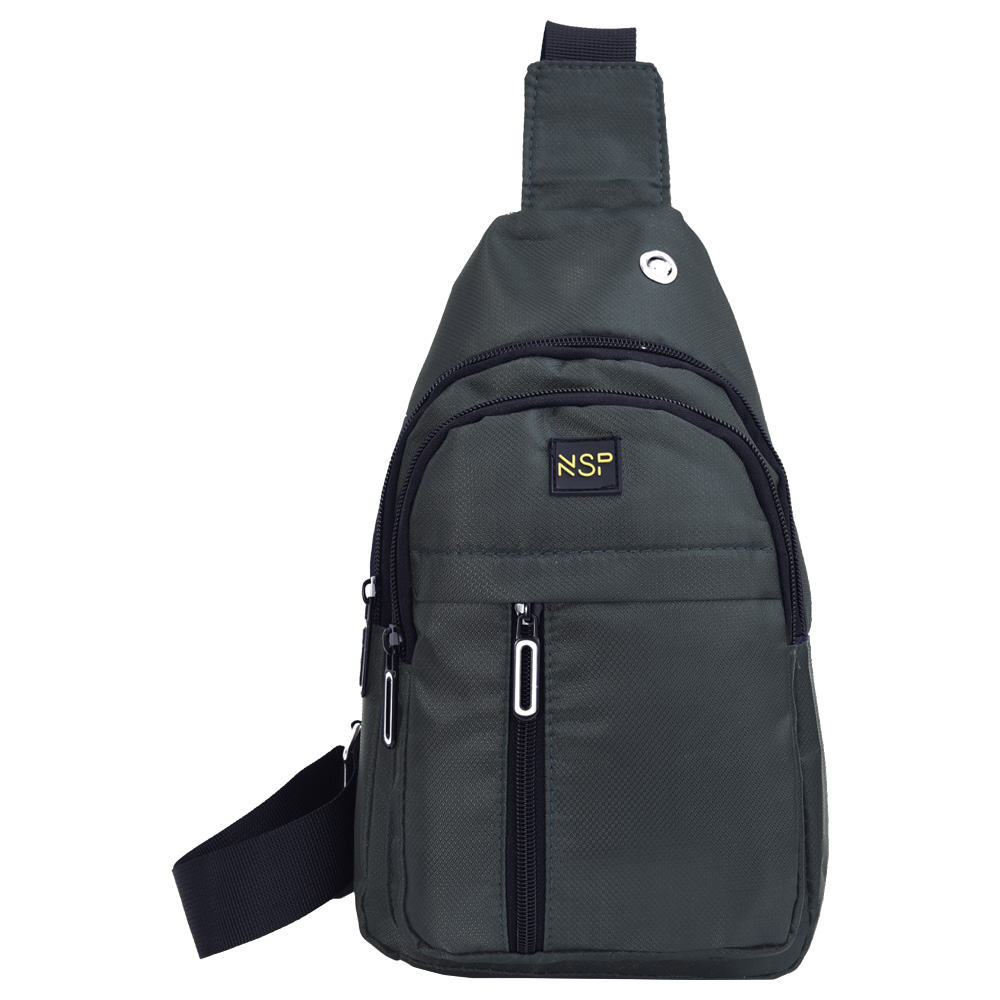 NSP N122 CASUAL ΤΣΑΝΤΑΚΙ ΑΔΙΑΒΡΟΧΟ CROSSBODY 8L DURABLE ΥΦΑΣΜΑΤΙΝΟ DARK GREY