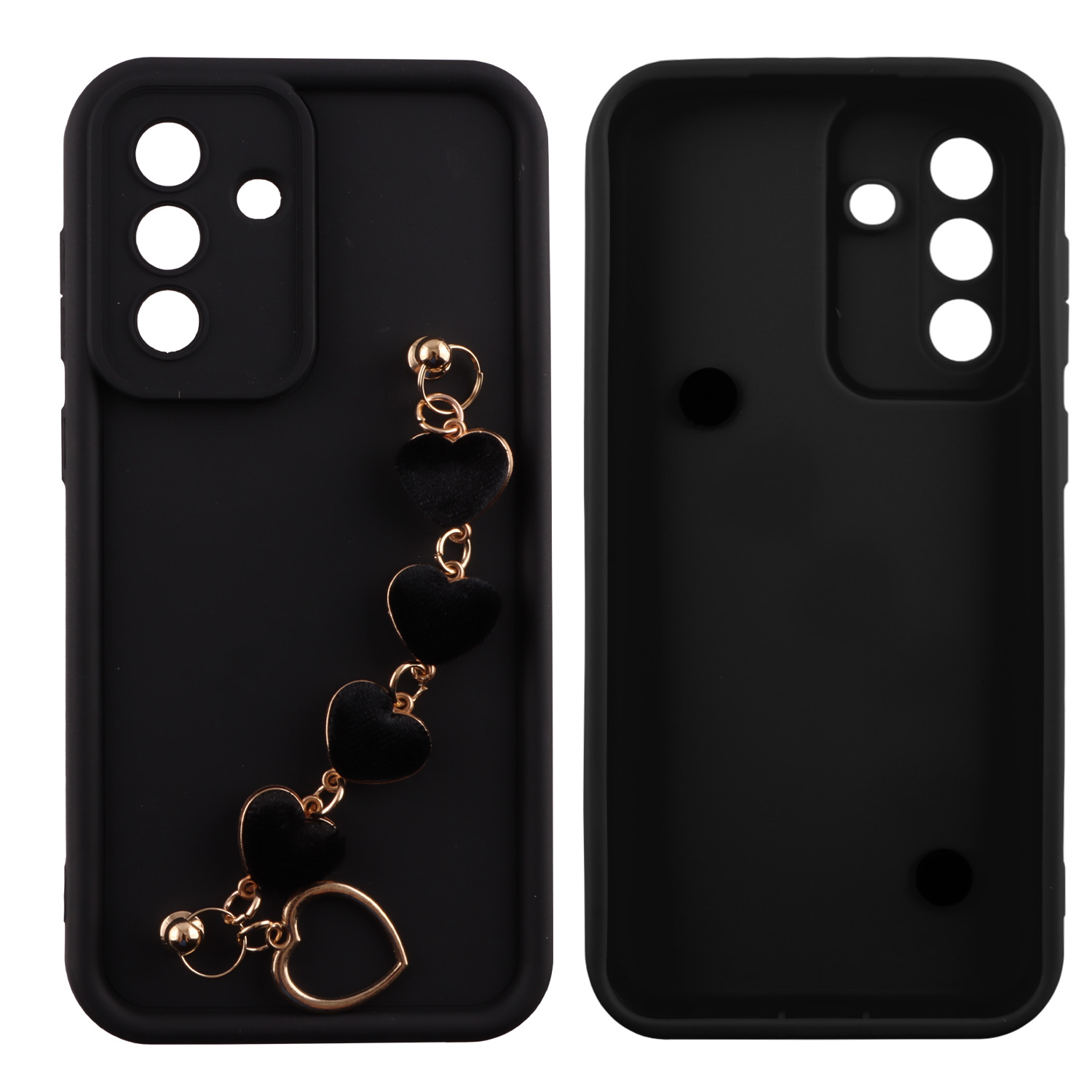 VOLTE-TEL SILICON TPU WITH STRAP ΘΗΚΗ SAMSUNG A57 5G A576 6.7in FULL CAMERA PROTECTION BLACK WITH BLACK HEARTS - Image 4