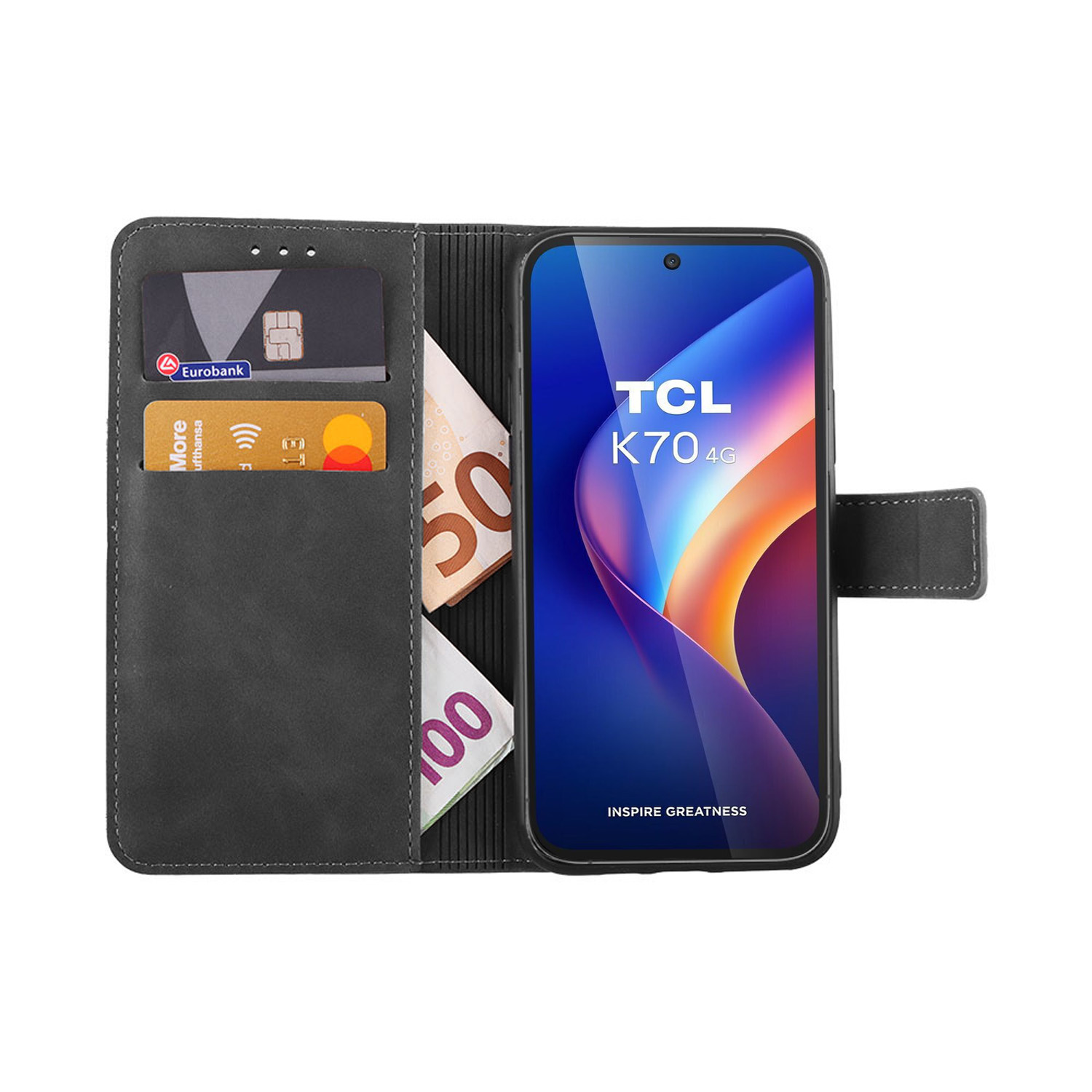 LIME ESSENTIAL ΘΗΚΗ TCL K70 6.75in MAGNET BOOK STAND CLIP GREY - Image 2